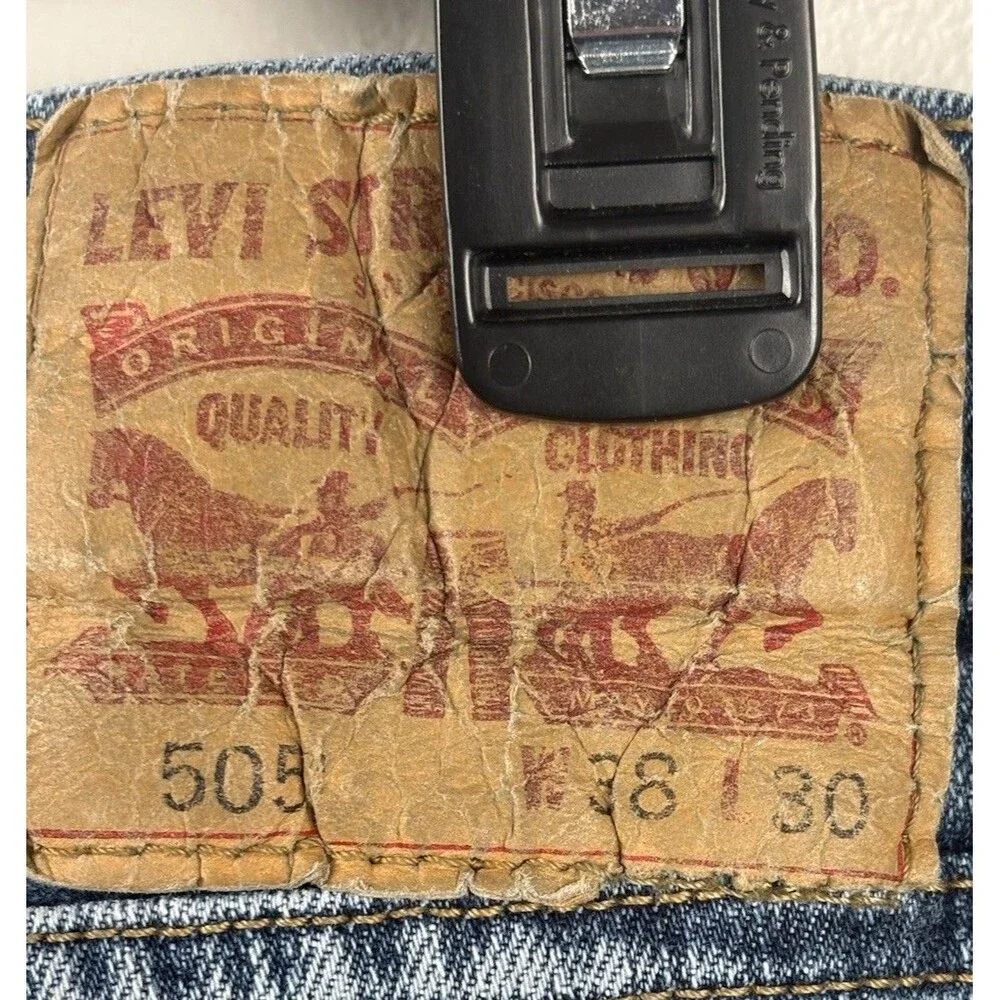 Levis Mens 505 Jeans 100% Cotton Blue Denim Jeans Size W38 L30